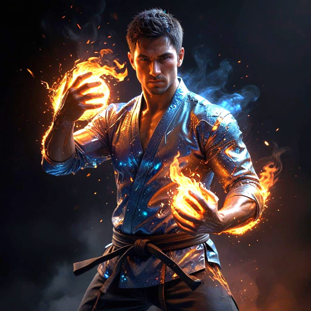 Epic Martial Artist Unleashes Fiery Elemental Power