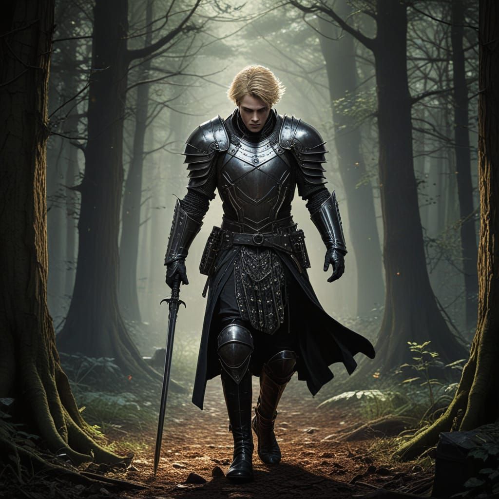 Strong Knight in Armor, Cyberpunk Style