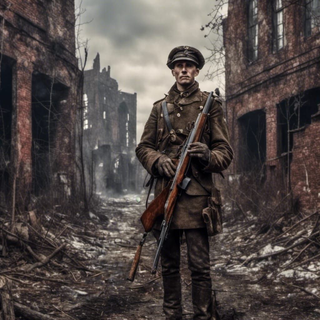 WW1 Soldier in Dark Fantasy Realism