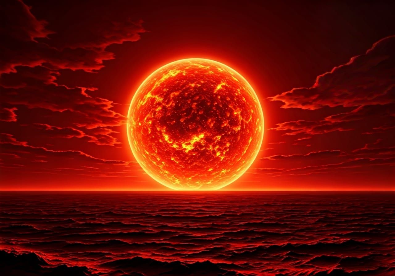Apocalyptic Sunrise in Sci-Fi Style