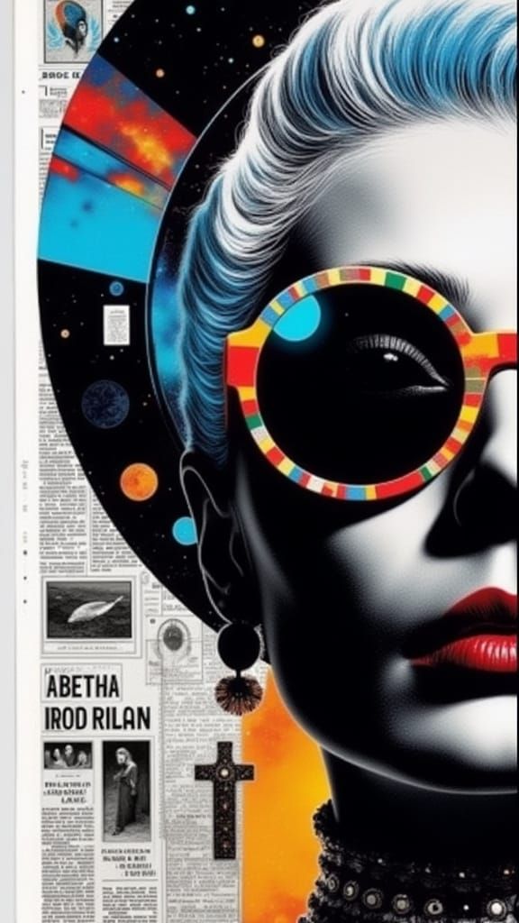 Golden Age Fashion Model Sketch in Suede and Newspaper