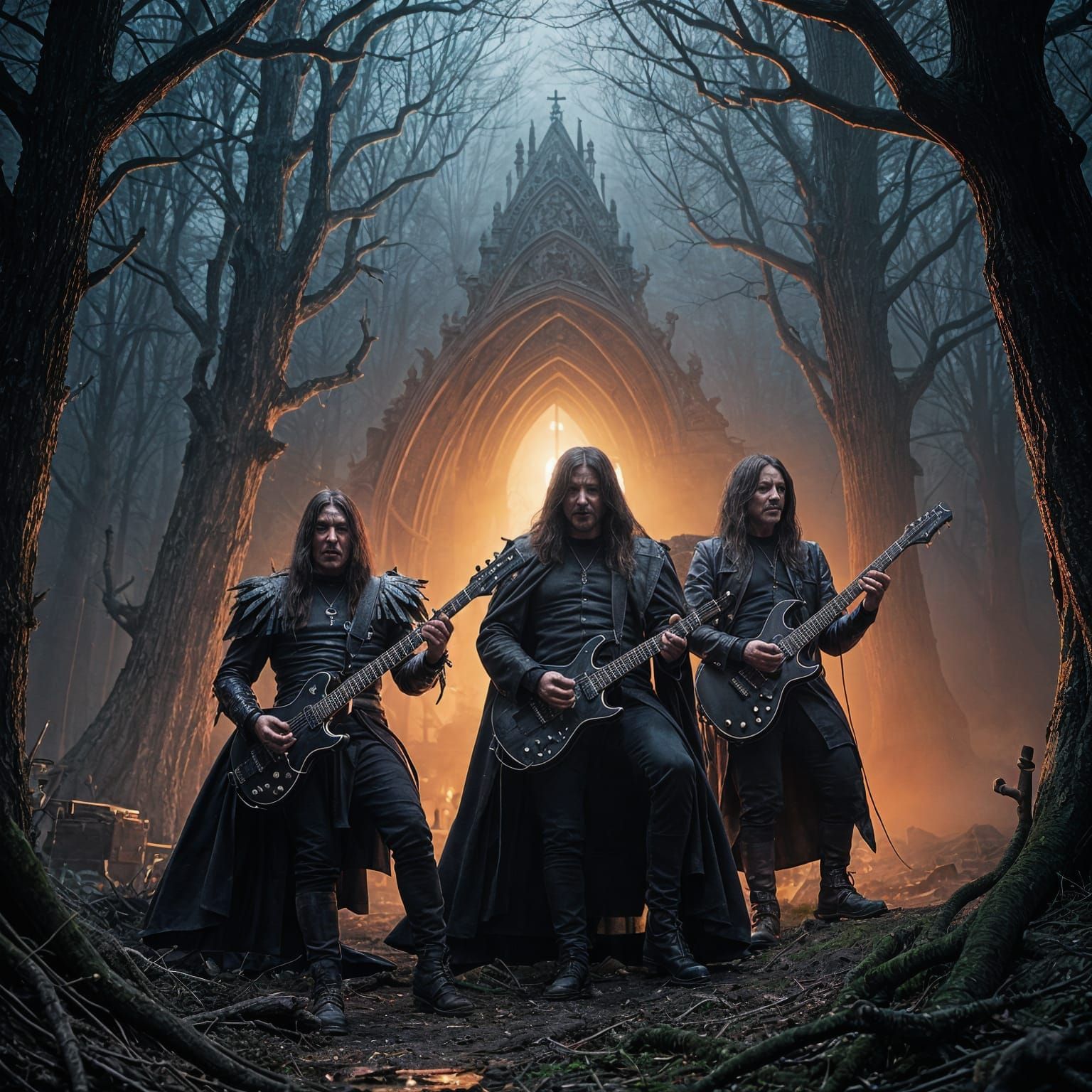 Heavy Metal Icons in Dark Fantasy Style