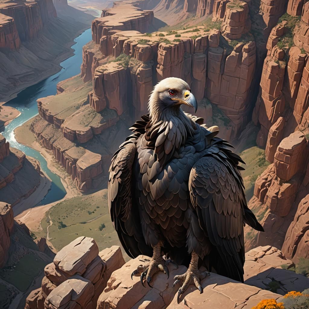 Majestic Vulture Portrait in Hyperdetailed Style