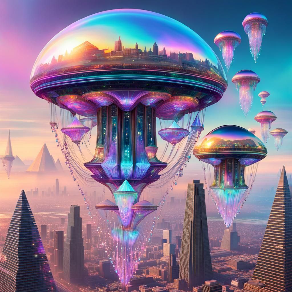 Holographic Sci-Fi Alien Mothership💫💜🛸