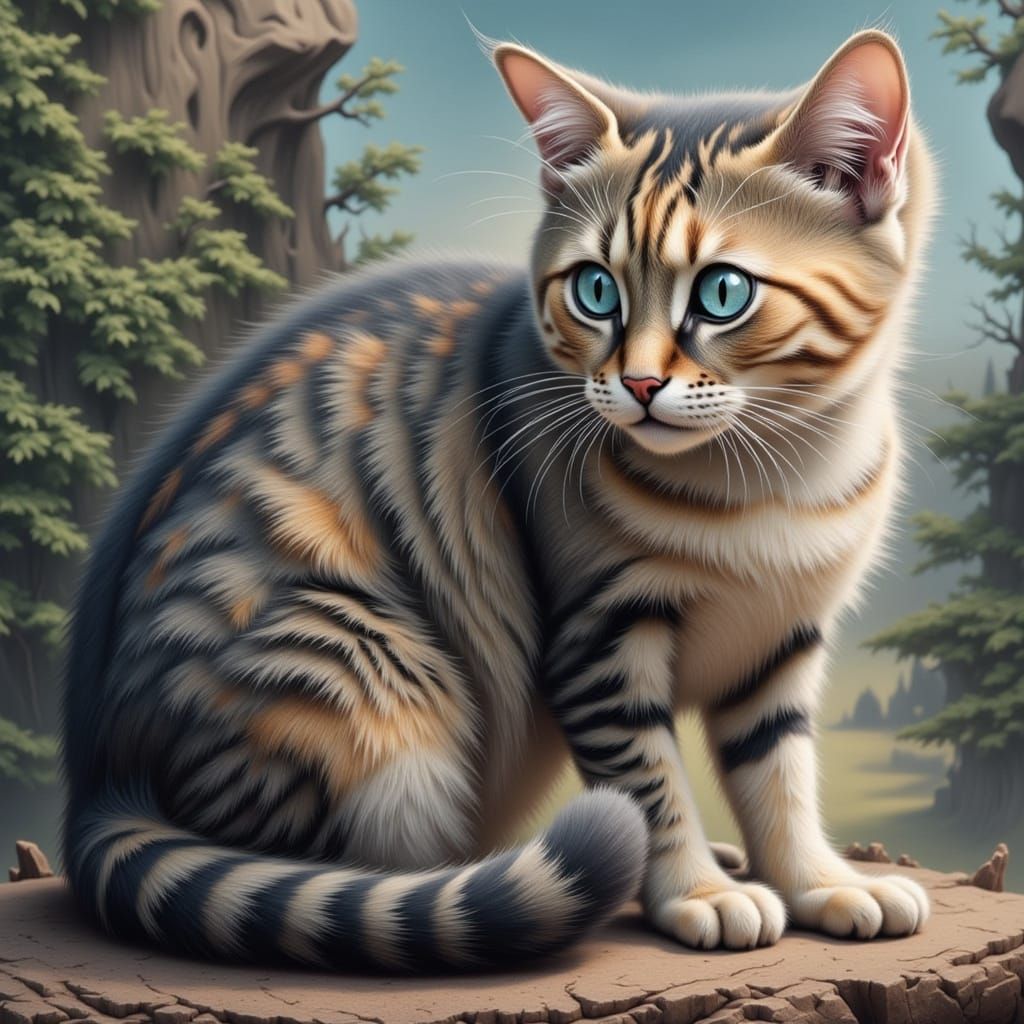 Hyperrealistic Tabby Cat Portrait