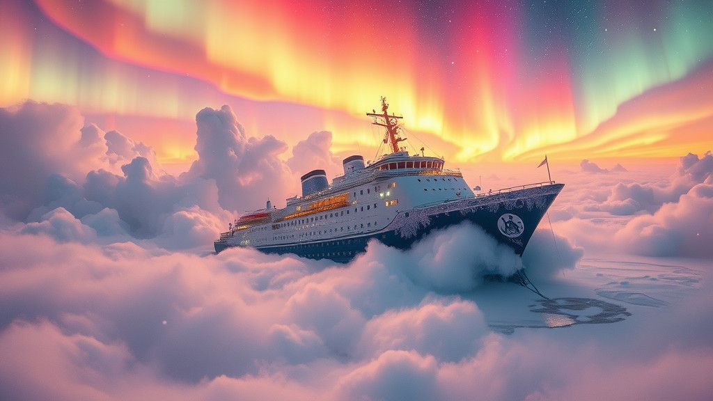 Ethereal Icebreaker Navigating Hallucinatory Arctic Storm