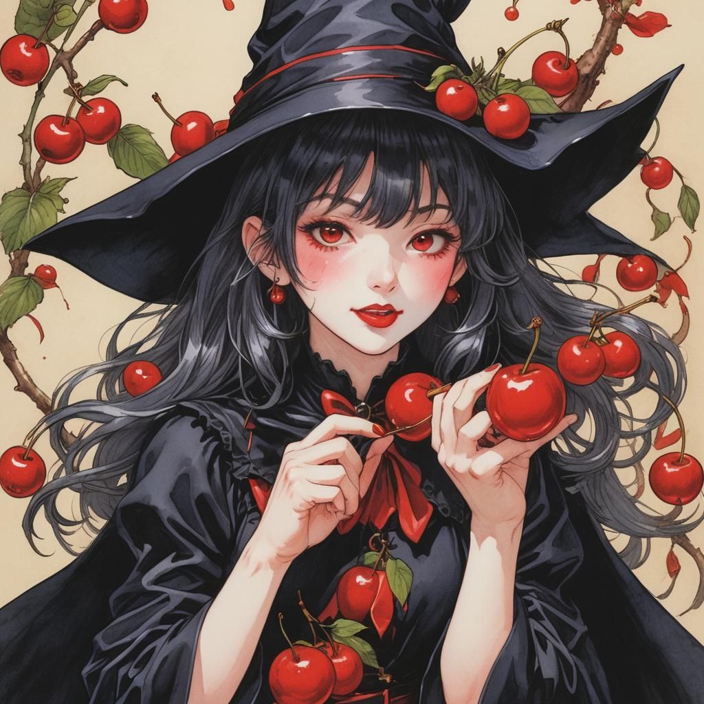 Pretty Witch in Devil Costume, Manga Illustration