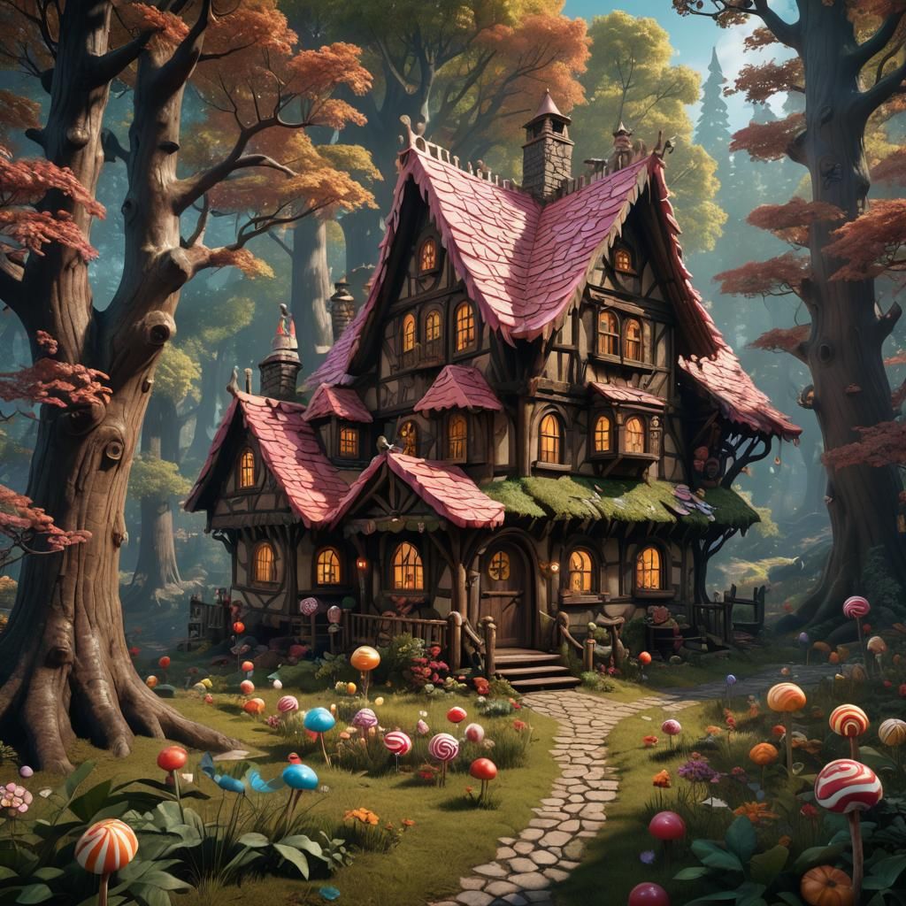 Hansel and Gretel's Candy House: Fantasy Concept Art