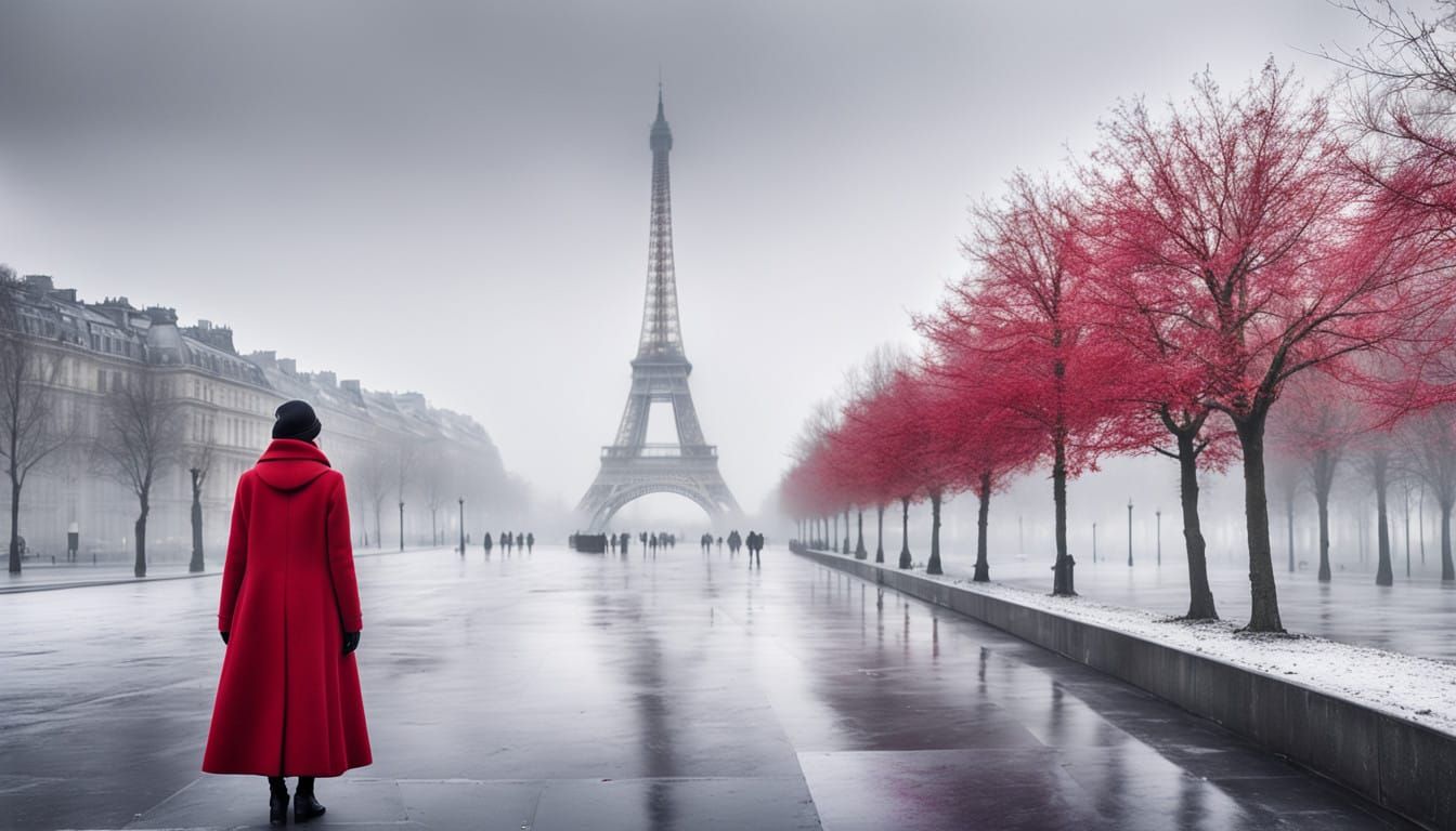 Parisian Winter Dreamscape in Monochrome