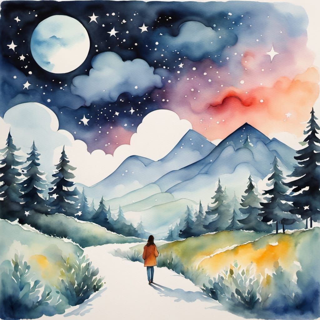 Beauty in Watercolor, Like Starry Skies