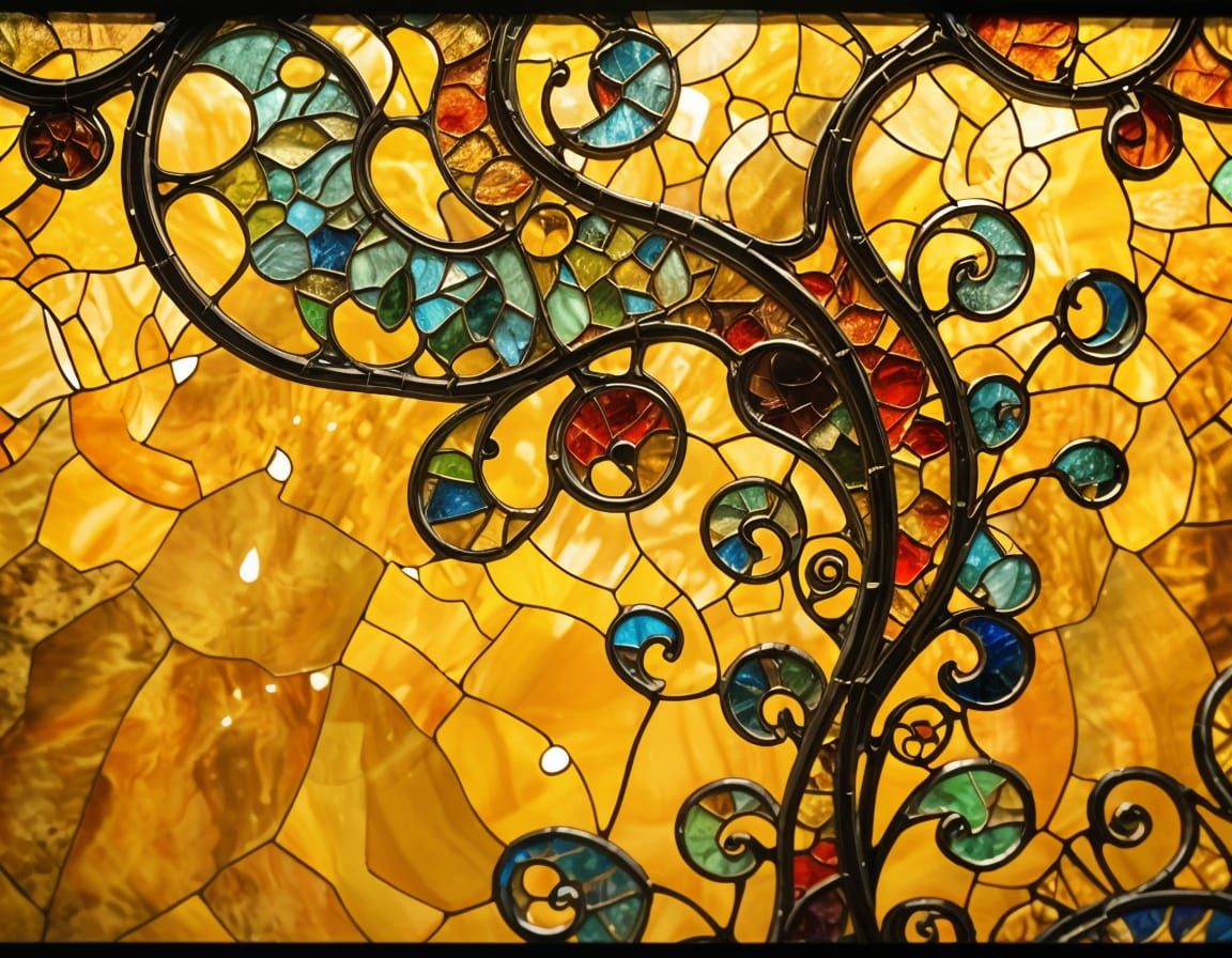 Kaleidoscopic Stained Glass in Impressionist Style