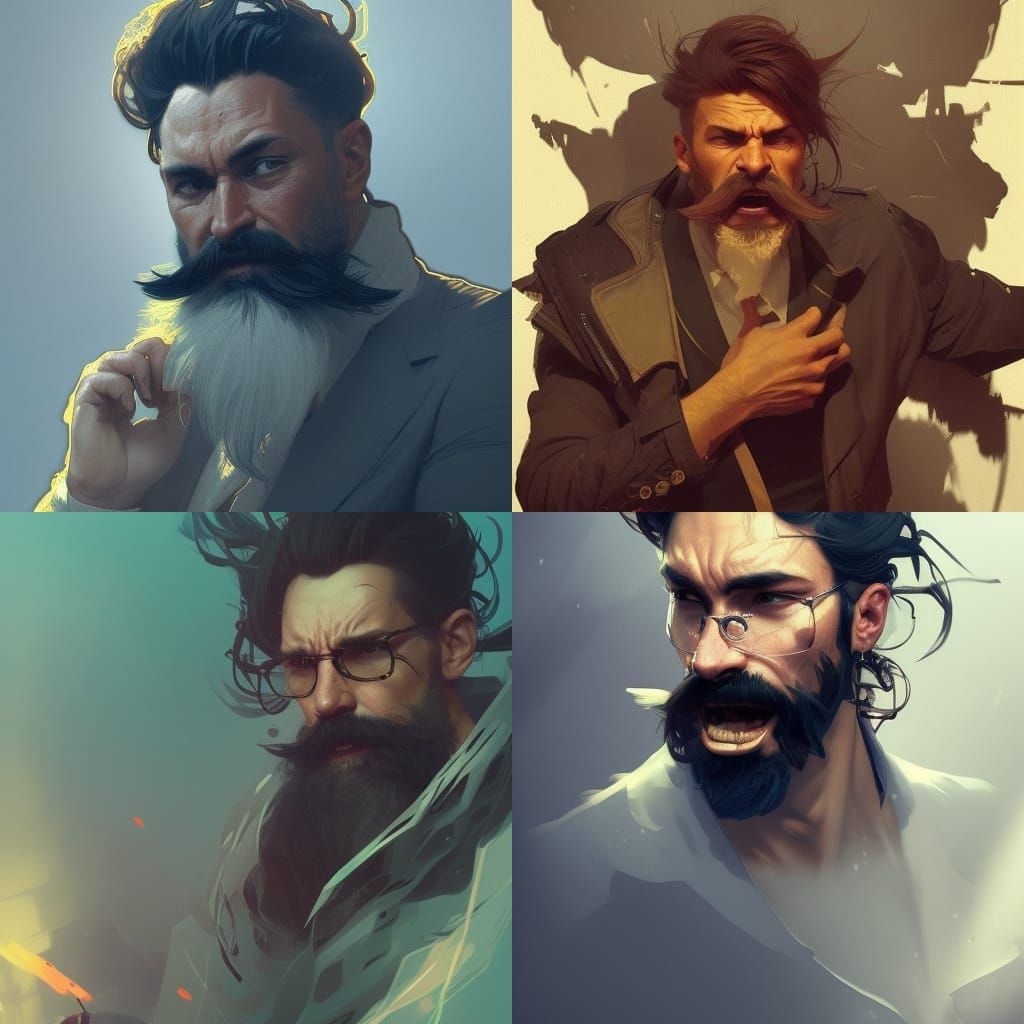 Angry Man with Stylish Facial Hair