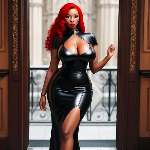 Glamorous Redhead in Revealing Dress, Professional Photograp...