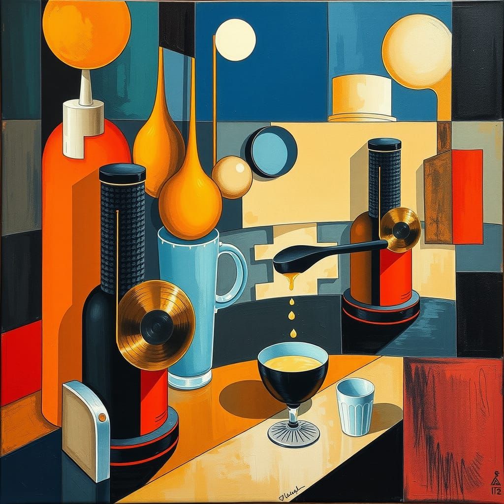 Cubo-Futurist Barista in Marvelous Epic Style