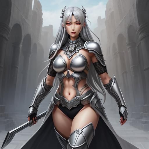 Warrior Girl in Marble Labyrinth: Anime Style