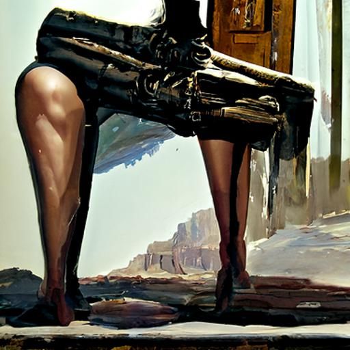 Detailed Oil Painting of Legs by James Gurney