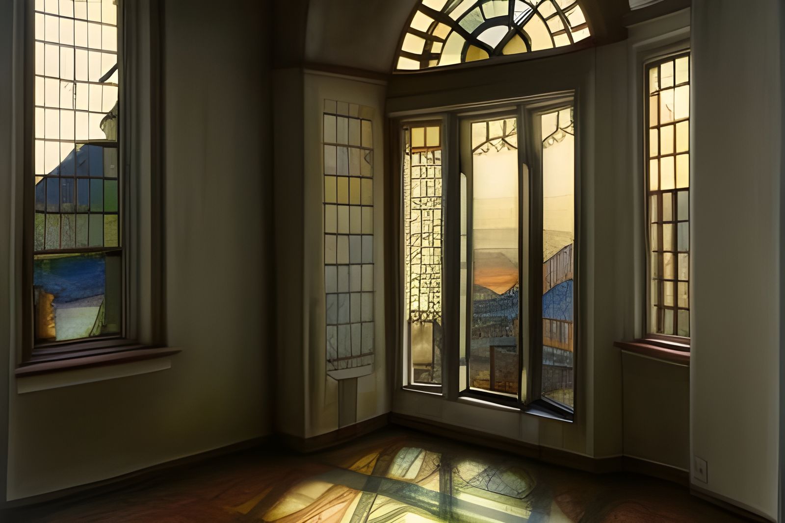 Interior Scene with Street View, 3D Shading