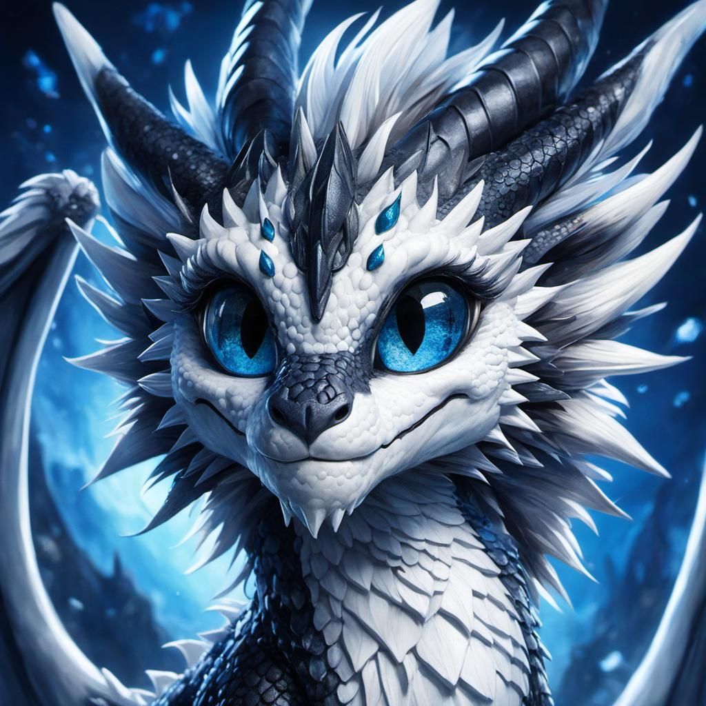 Anime Dragon Portrait with Large Eyes