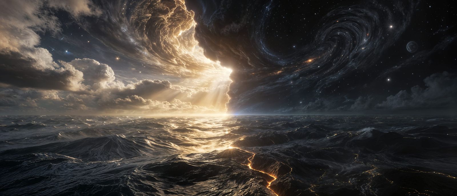 Cosmic Creation: Divine Light Pierces the Abyss