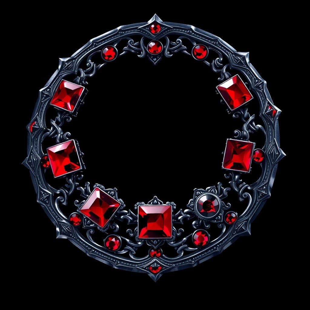 Elegant Valyrian Steel Circlet with Ruby Accents