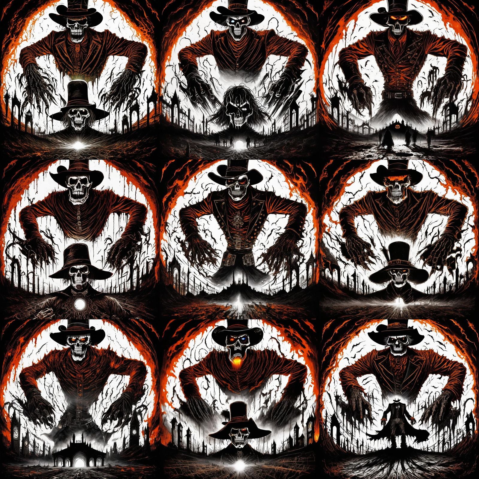 Menacing Jack O'Lantern and Ripper in Expressionist Comic