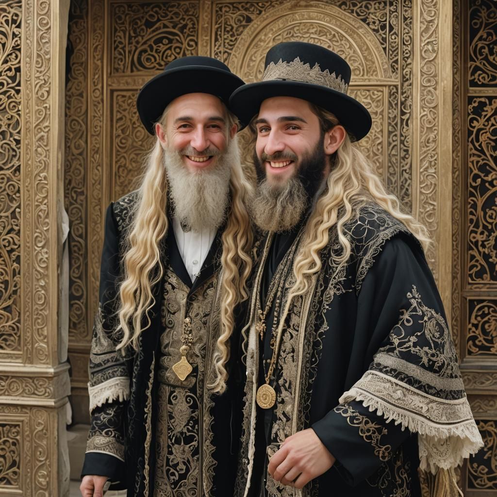 Joyful Jewish Man in Traditional Attire