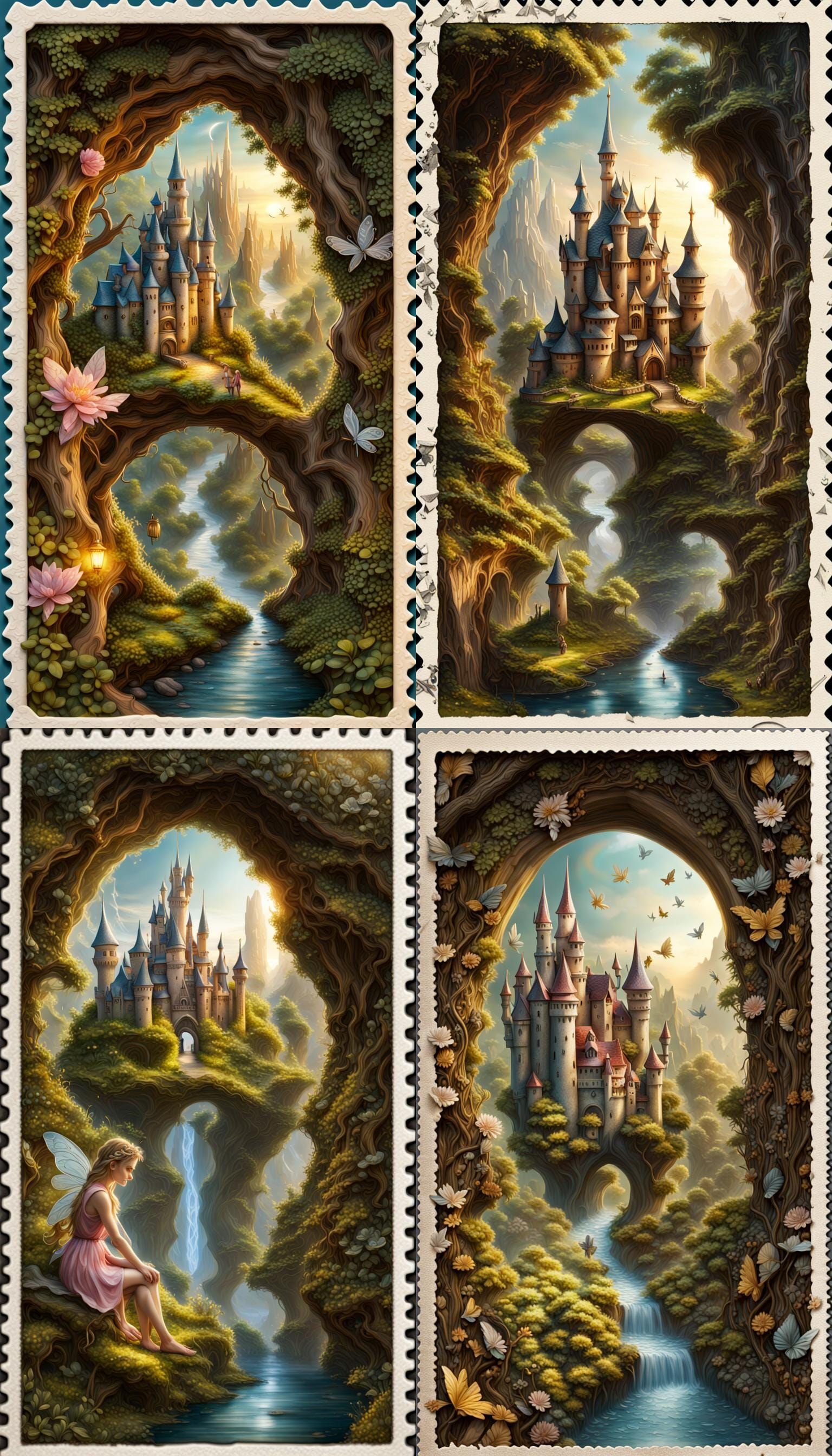Fairy Kingdom Postcard in Hyperrealistic 3D