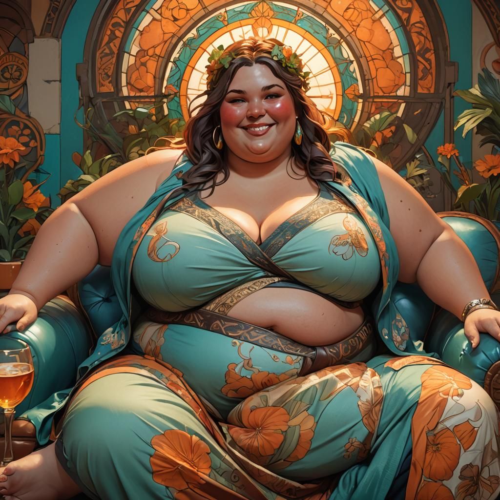Smiling Woman in Bikini, Detailed Concept Art