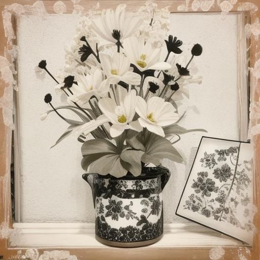 Abstract Black and White AI Art