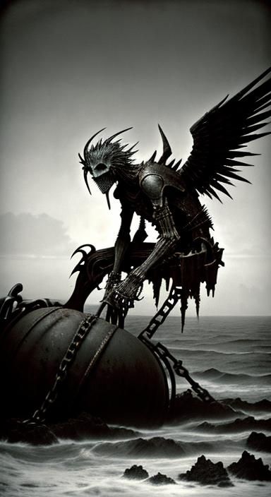 Fallen Angel in Dark Fantasy Style