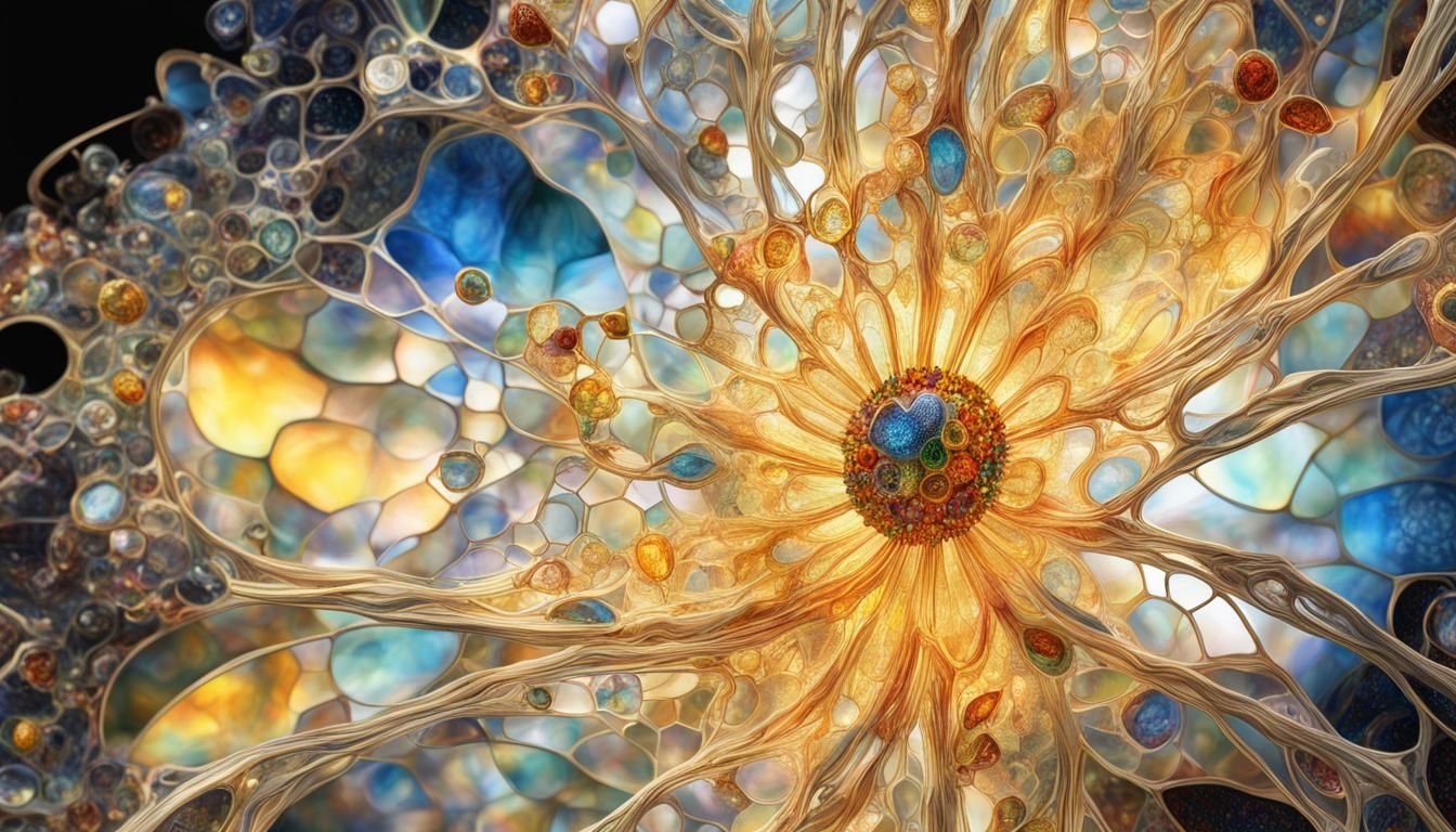 Glass Flower in Psychedelic Steampunk Style