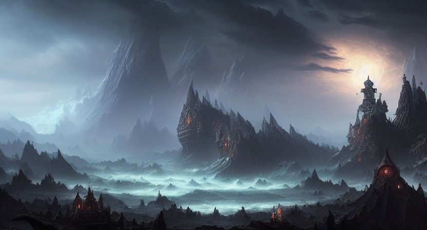 Dark Fantasy Pollution: Epic Matte Painting