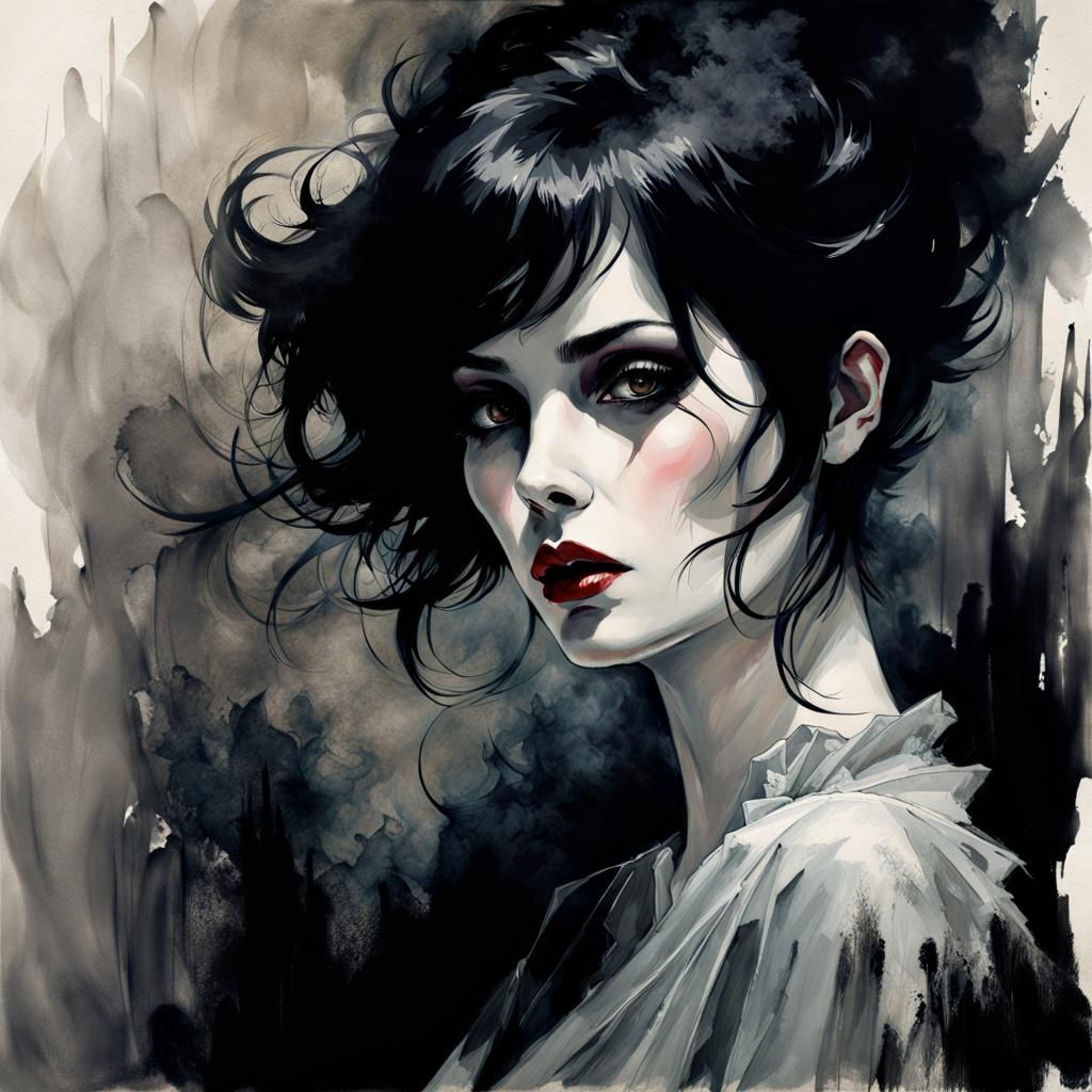 Gothic Ghost Smoker: A Psychedelic Portrait