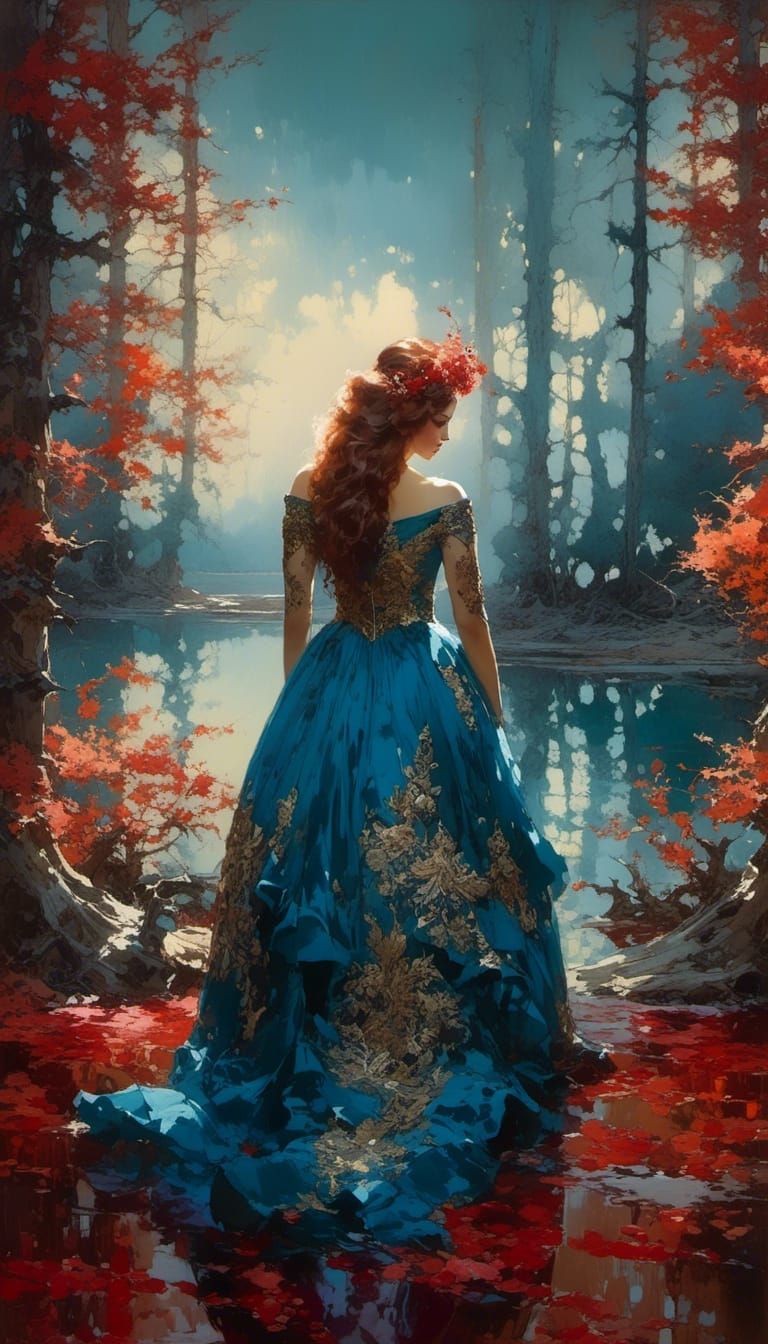 Elven Queen in Golden Age Illustration Style