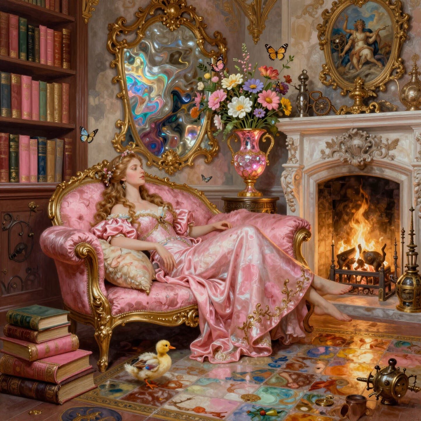 Baroque Masterpiece of Lyra Arwen in Opulent Pink Corner