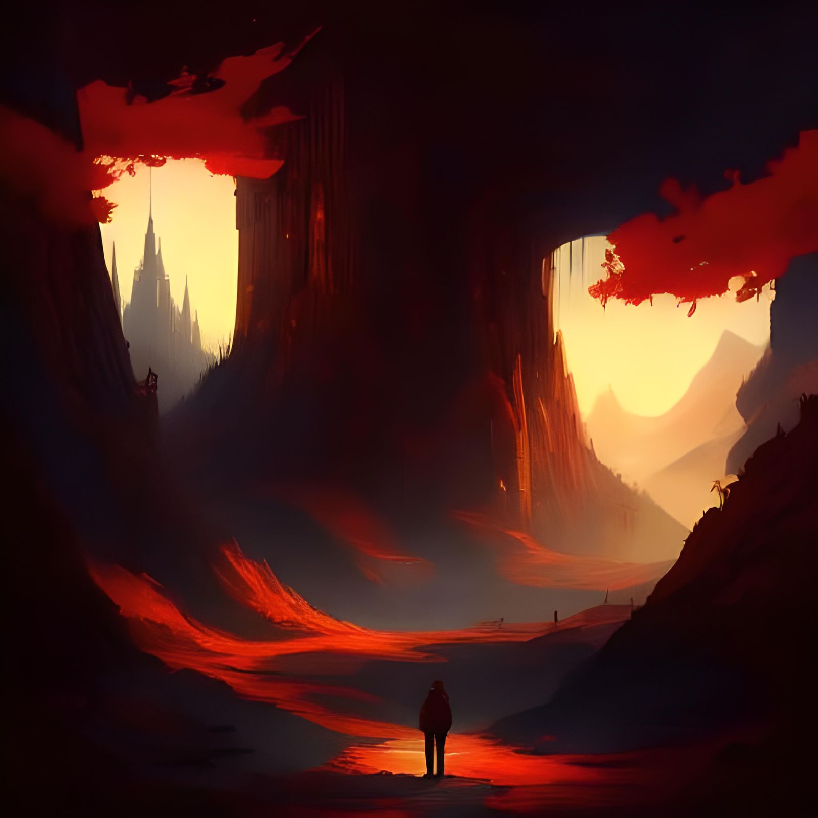 Fiery Forest Landscape with Intense Warmth