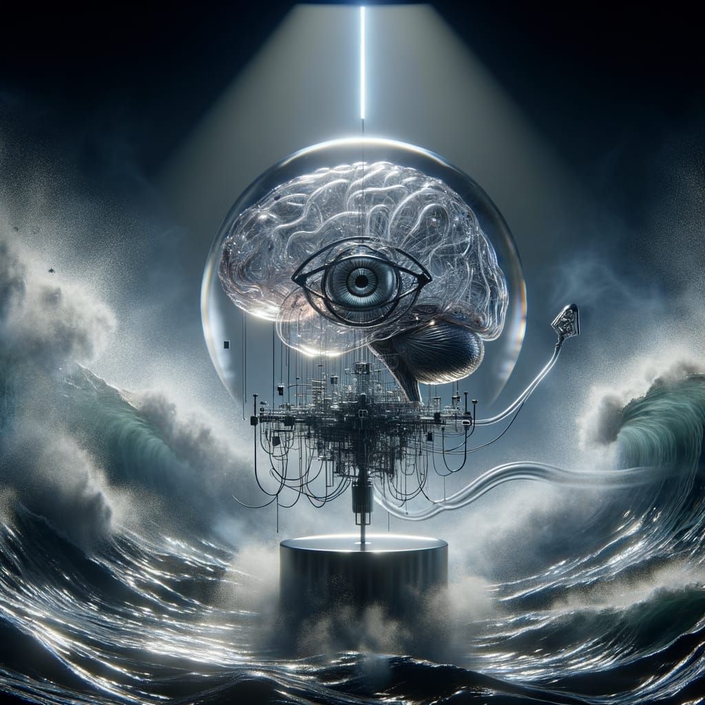 Dark Fantasy Optical Illusion Scene in 3D