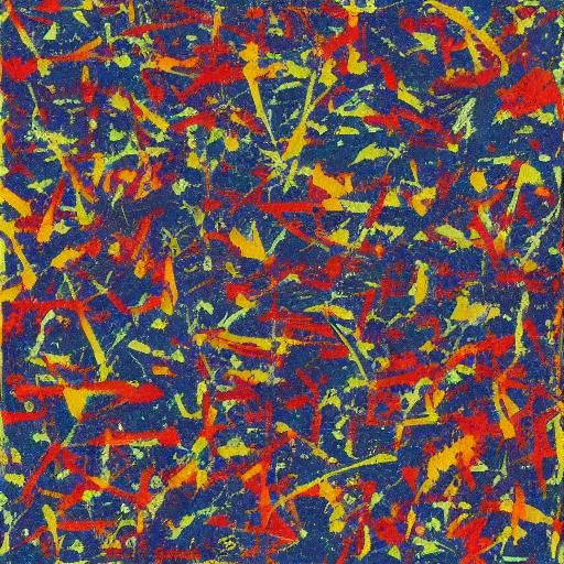 Abstract VHS Tape Art in Pollock Style