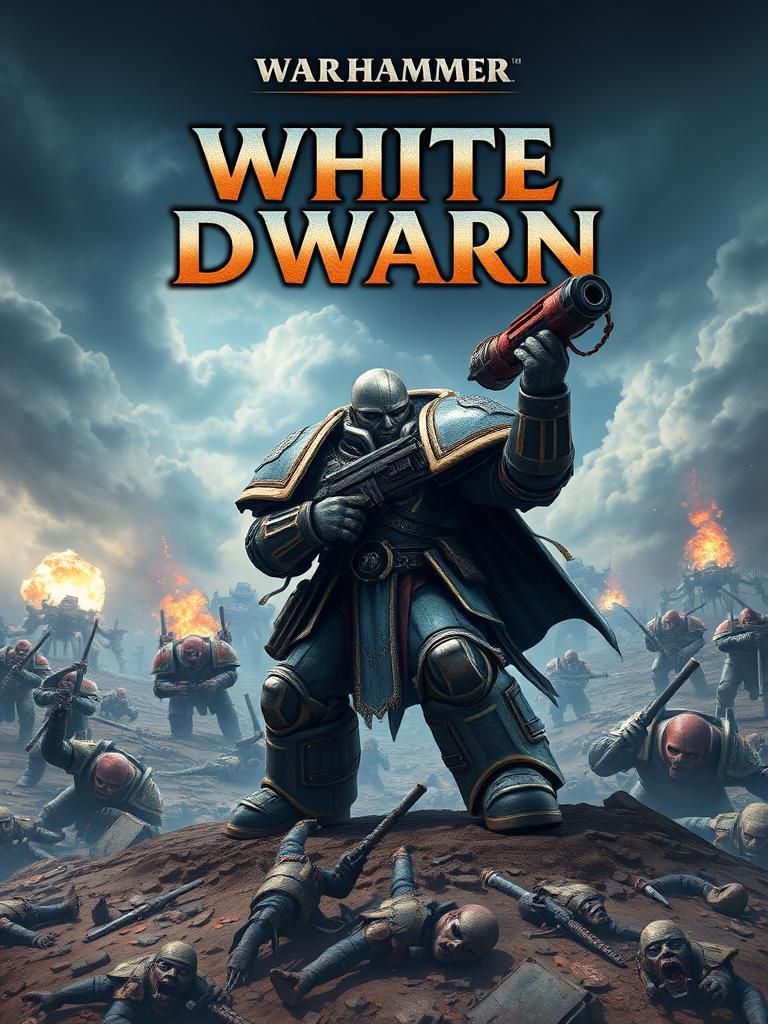 Space Marine Victory on Grimdark Battlefield in 3D