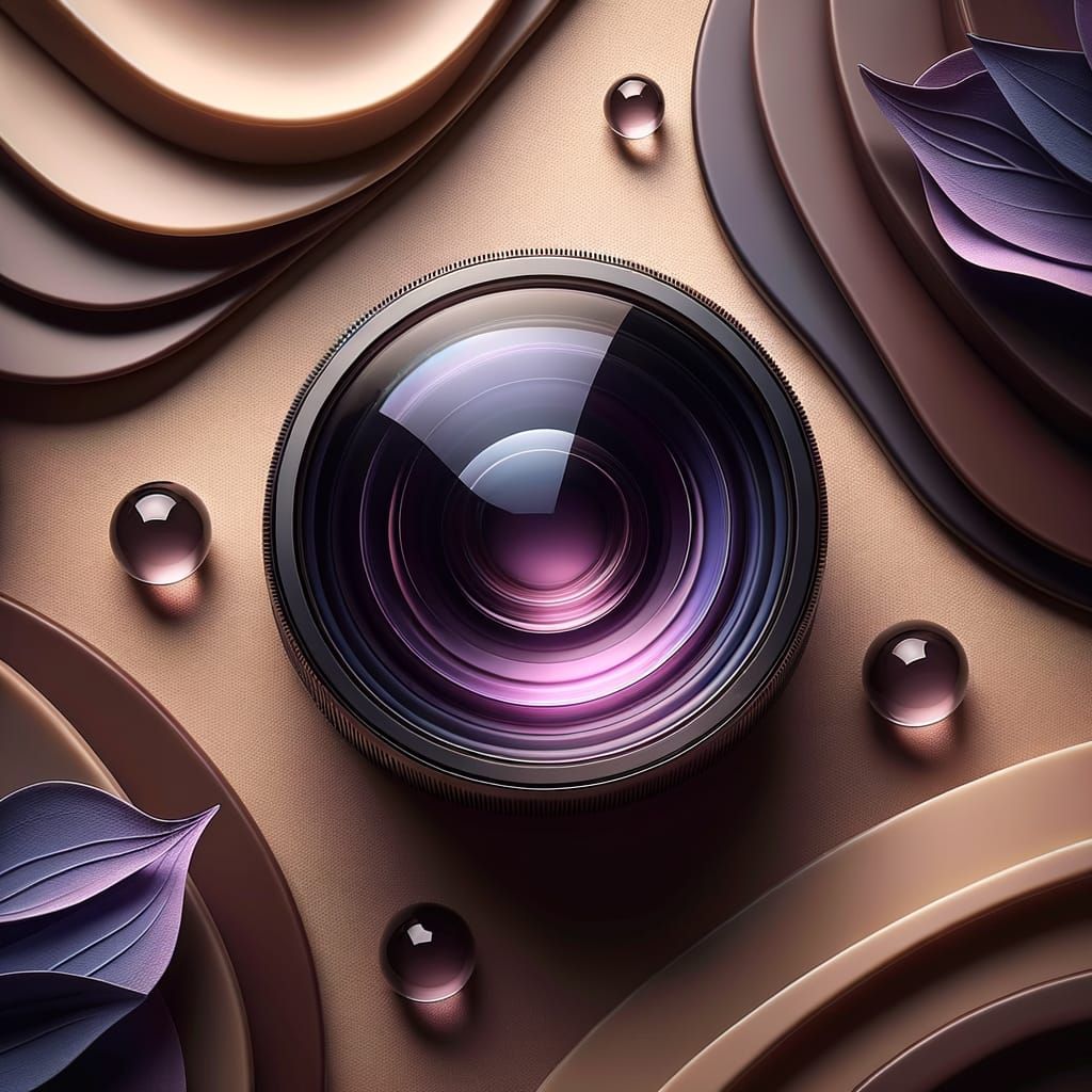 Amethyst Glass Lens on Delicate Surface