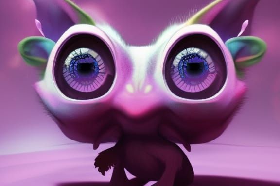 Adorable Fractal Creature in Fantasy Forest