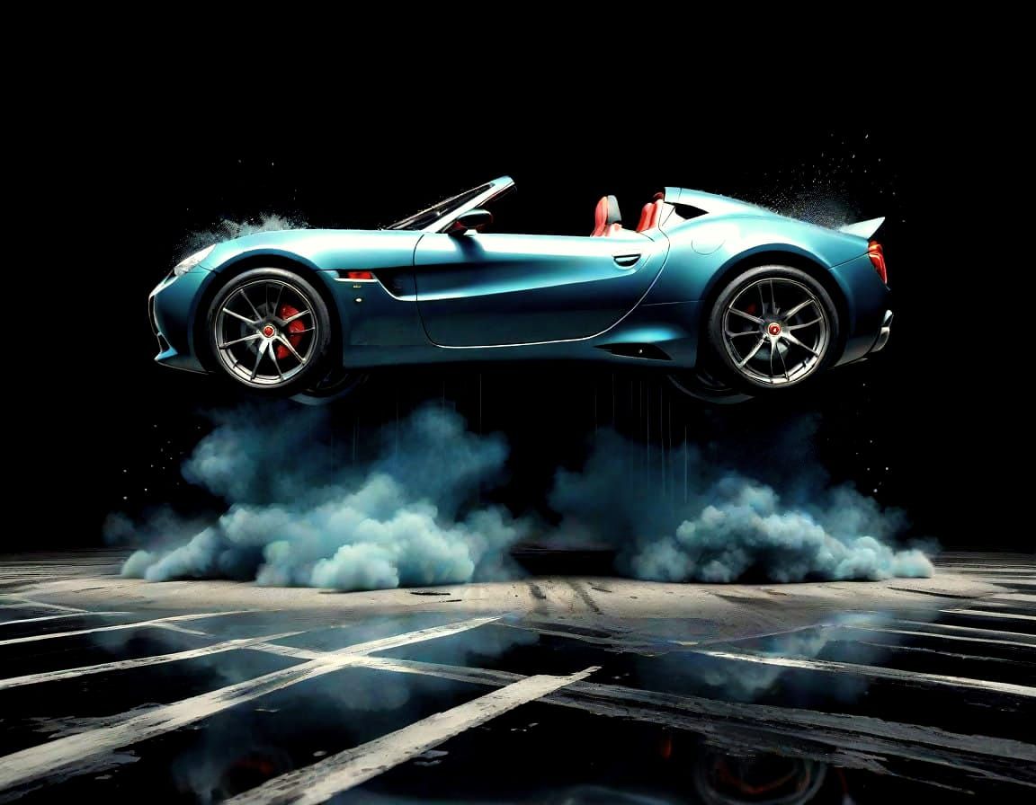 Hyper-Realistic Automotive Art in a Distressed Vogue-Inspire...