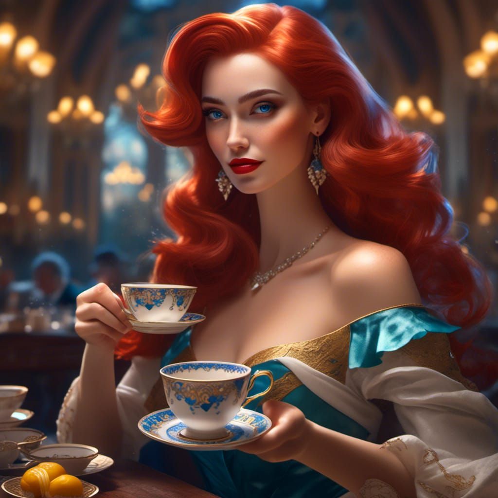 Jessica Rabbit Having Tea: Hyperdetailed Concept Art