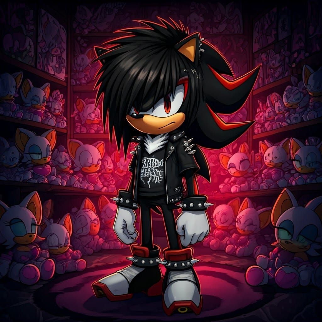 Shadow the Hedgehog in Dark, Edgy Emo Attire with Rouge the ...