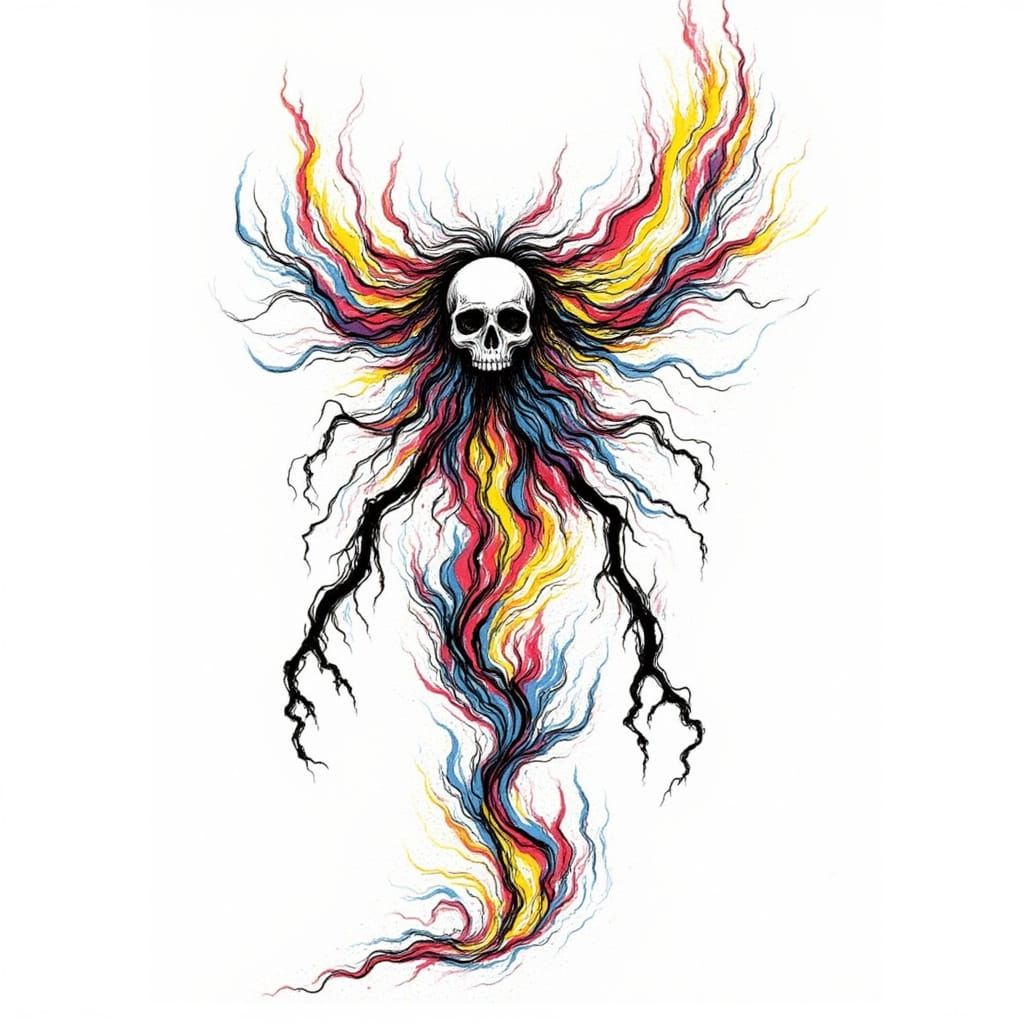 AI Generated Artistic Sketch with Splash Effects