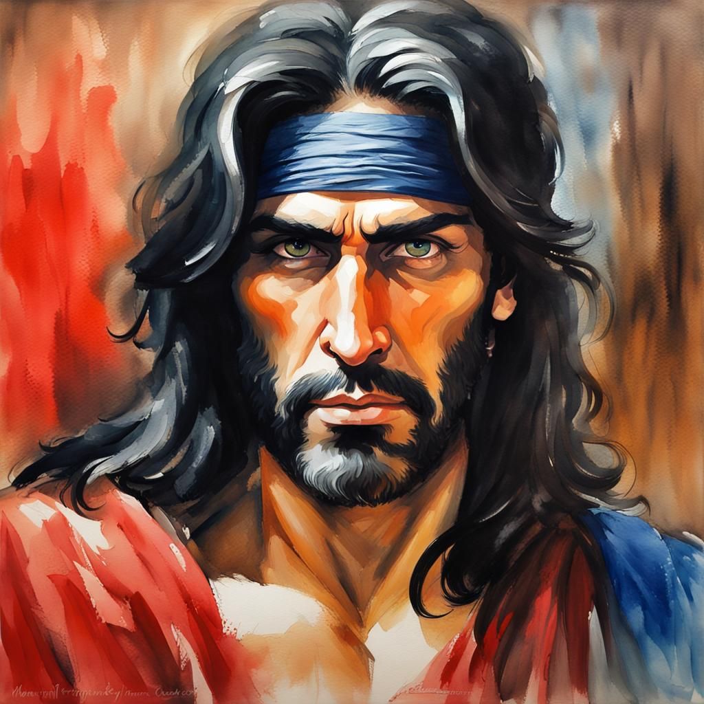 Prince of Persia Portrait in Gouache and Watercolor