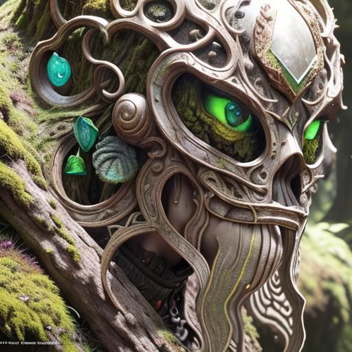 Stone Face Monument in Fantasy Forest