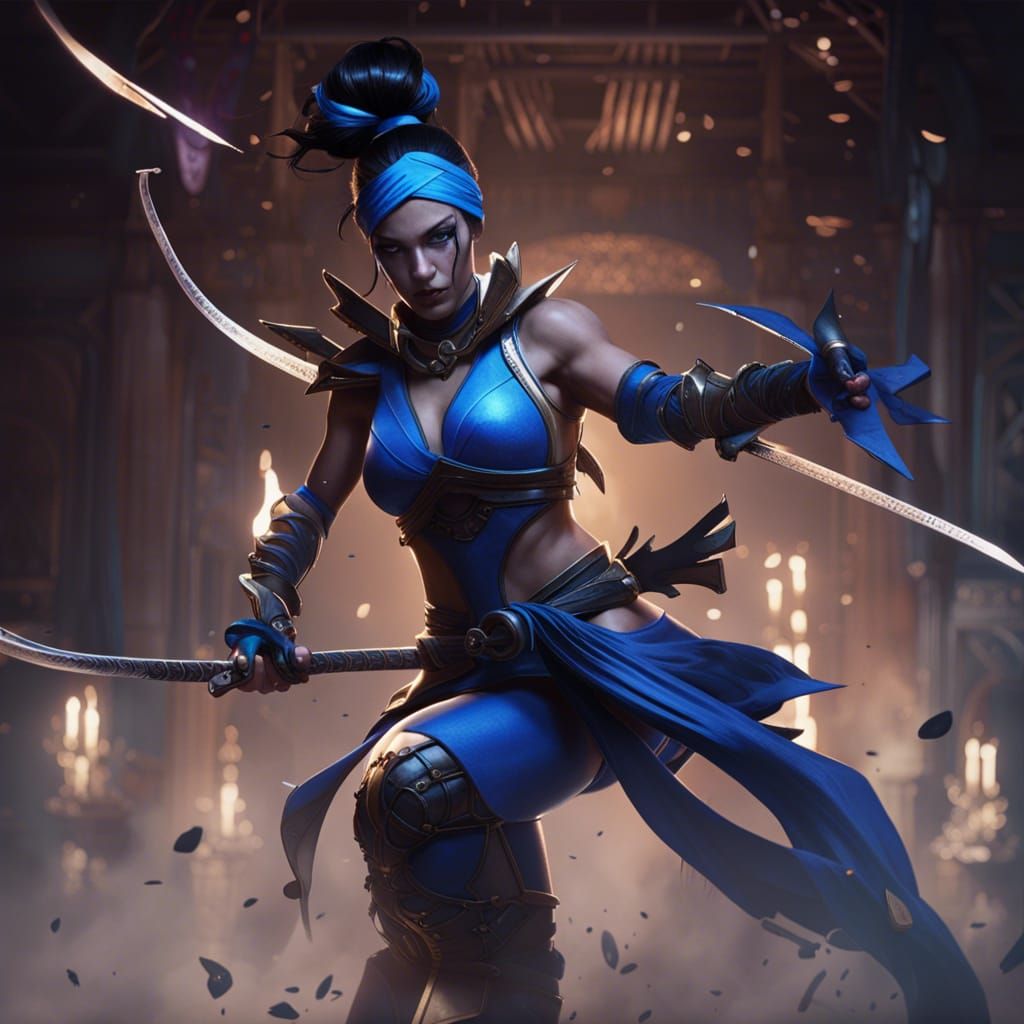 Kitana as Dark Fantasy Art Nouveau Concept