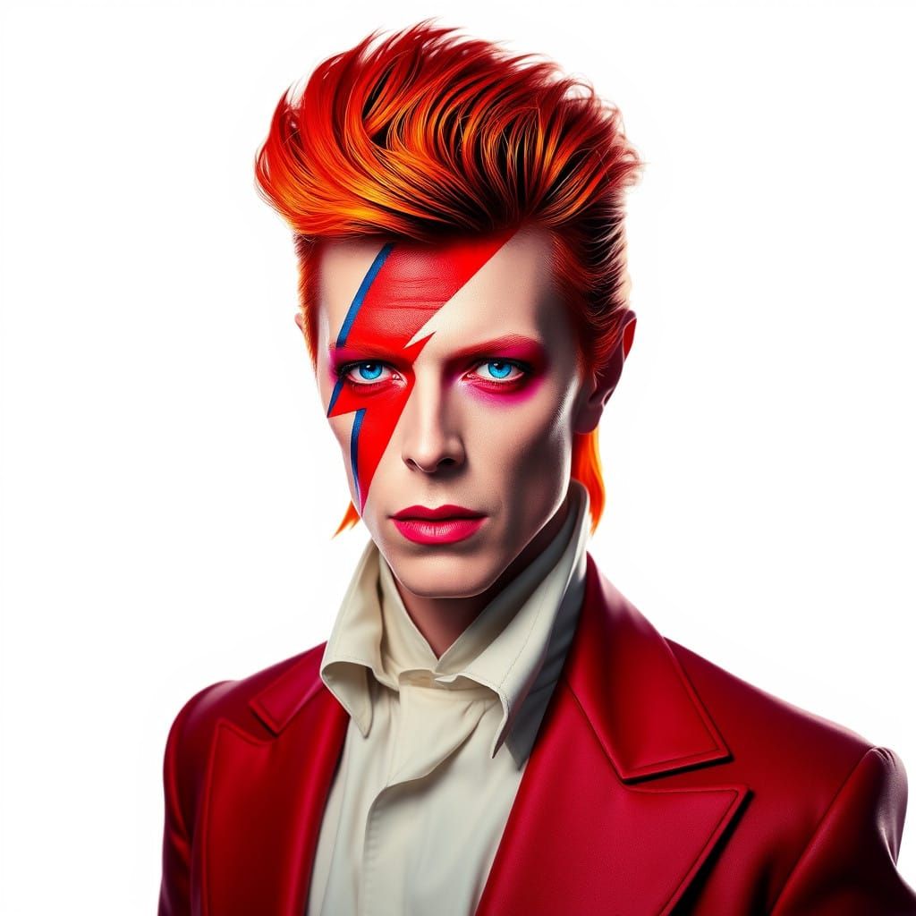 Stunning Aladdin Sane Portrait in Cyberpunk Art Style