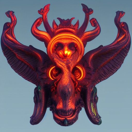 Baphomet Idol Altar in Baroque Horror Style